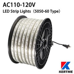 5050-60 Type AC 110-120V White LED Strip Lights, Flexible/Waterproof/Dimmable…