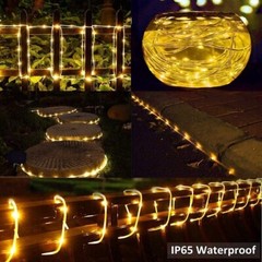 Solar Rope Lights Outdoor Waterproof LED PVC Tube Fairy String Light Garden XMAS