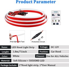 Waterproof 71-Inch LED Hood Light Strip for Cars, SUVs, and Trucks