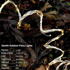 4 Pack Solar Fairy Lights 131Ft 400 LED Outdoor Twinkle Light with 8 Modes, W…