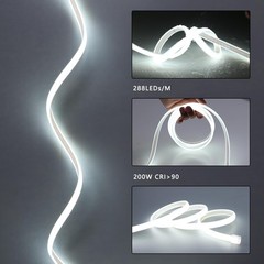AC 110V COB LED Strip Lights Outdoor Waterproof 65.6ft, 6000K Cool White Supe…