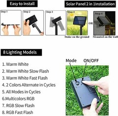 Solar Tube Rope Lights Outdoor Garden Waterproof String Light Lamp 100 LED 32FT