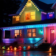 50/100/150FT Smart Permanent Outdoor LED Eaves Lights IC+RGB APP/Remote Control