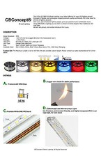 CBConcept® UL Listed,10 Feet,1080 Lumen,120V Flat LED Strip Rope- [Color Option]