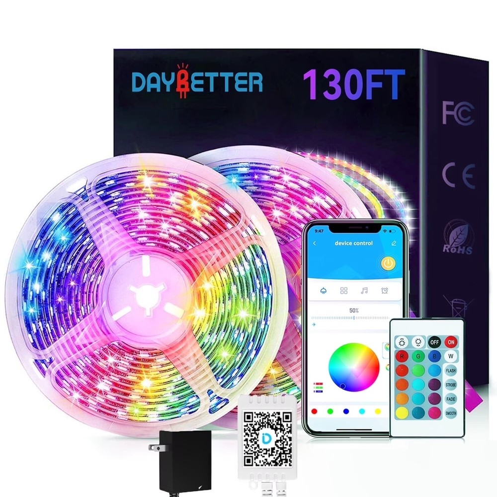 LED Strip Lights, 130ft Work with Alexa and Google LED Lights for Bedroom