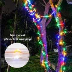 100/200 LED Solar Rope Tube String Fairy Lights Strip Waterproof Outdoor Garden