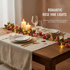 20 LED Rose Flower String Lights – 7.2ft Artificial Flower Garland with Fairy…