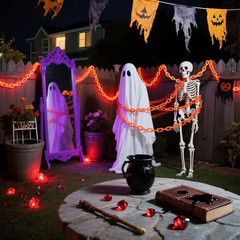 2/3M Halloween Plastic Chain Lights Props Chains with 8 Lighting Modes String Li