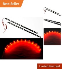 High Power 12″ Red LED Strips – Waterproof Accent Lights for Cars & Motorcycles