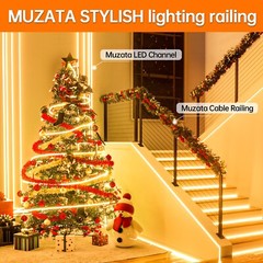 Muzata 6Pack 3.3FT/1M U Shape LED Aluminum Channel System with Cover End U1SW