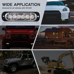 4-Pack 6 LED Amber Strobe Lights Vehicles Trucks 4 Pieces Amber/Green