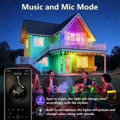 300Ft Outdoor Waterproof LED Strip Lights RGB with Bluetooth App, Remote & Music