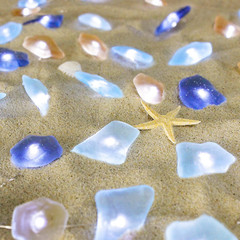 10Ft 40 LED String Light Sea Glass Festive Beach Themed Multi-Function Remote