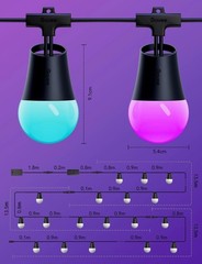Smart Outdoor String Lights 2, 144ft Outdoor Lights with Dimmable Warm White …