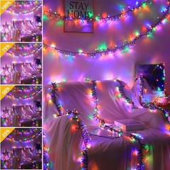 Multicolor 105ft Christmas Cluster Lights with Remote – 1600 LEDs