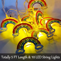 10 LED Rainbow String Lights for Kids Bedroom Battery Powered 5FT Children’S Roo