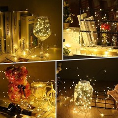 4 Pack Green Wire Fairy Lights Battery Operated Twinkle Lights
