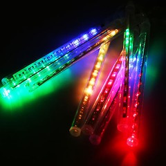 8 Tubes 192 LED Meteor Shower Rain Lights 11.8 inches Cascading Icicle Lights