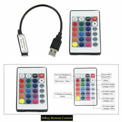 5V LED Strip Light 5050RGB Bar TV Back Lighting Kitchen Room 24key Remote Lights