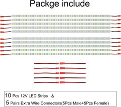 10pcs Under Cabinet LED Light 12V LED Light Strip Rigid Super Bright White /Warm
