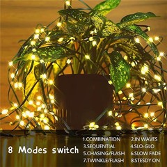 300~2000 LED Fairy String Lights Outdoor Garden Christmas Party Decor Wall Plug