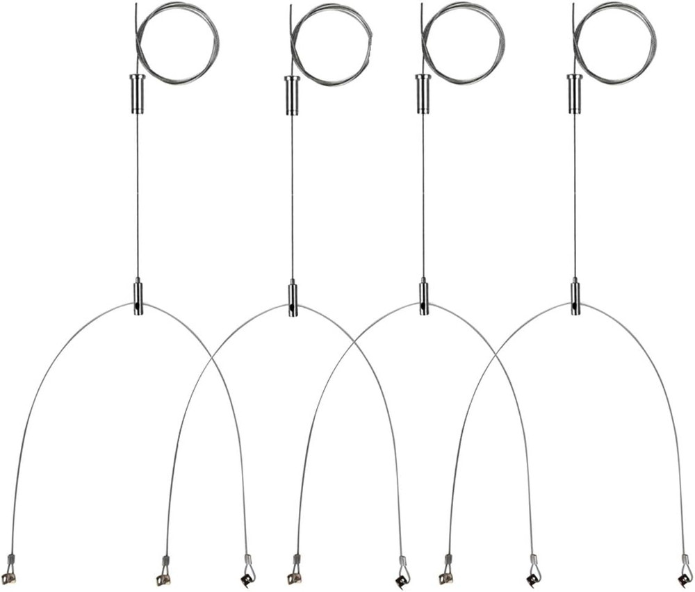 4 Pack Light Suspension Kit, 3.2 Ft Adjustable Grow Light Hanger Wire, Steel Ce