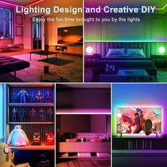 TJOY LED Lights for Bedroom 100ft, RGB Color Multi-colored