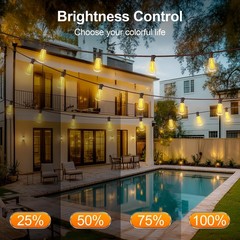 Outdoor String Led Patio Lights – 50Ft 15M Outside Waterproof Light With Remo…