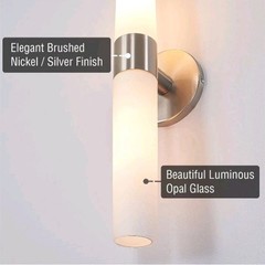 Kira Home Duo 21″ Modern Wall Sconce with Frosted Opal Glass Shades for Bathr OB