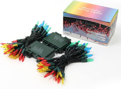 2 Luces de Cadena LED de Navidad Multicolor a Baterias de 16 Pies y 50 LED Pack