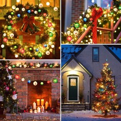 AIRIVO Christmas Tree Light, 28ft 25 Bulbs 7 Modes Lighting Effects Indoor Outdo