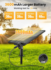 108FT 52LED Solar String Lights Outdoor with Remote & USB Port, Shatterproof Bul