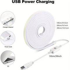 USB 5v Led Neon Strip Light Touch Switch Dimmable For Kitchen Bookshelf Wardrobe