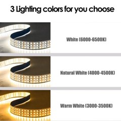 High Brightness SMD2835 Three Row 360Leds/m 12V 24V Waterproof Flexible Led Tape