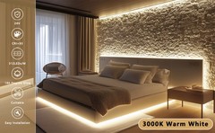 24V COB LED Strip Light Outdoor Waterproof 65.6ft (2 Rolls of 32.8ft), 3000K …