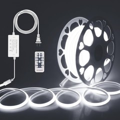65.6ft Outdoor COB LED Strip Lights Waterproof AC 110V 120V Dimmable LED Lig…