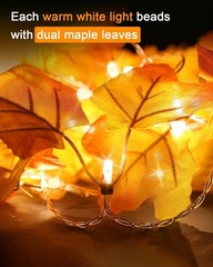 Versatile Fall Leaf String Lights – 3-Pack of 24.6ft 60 LED Decor for Holidays