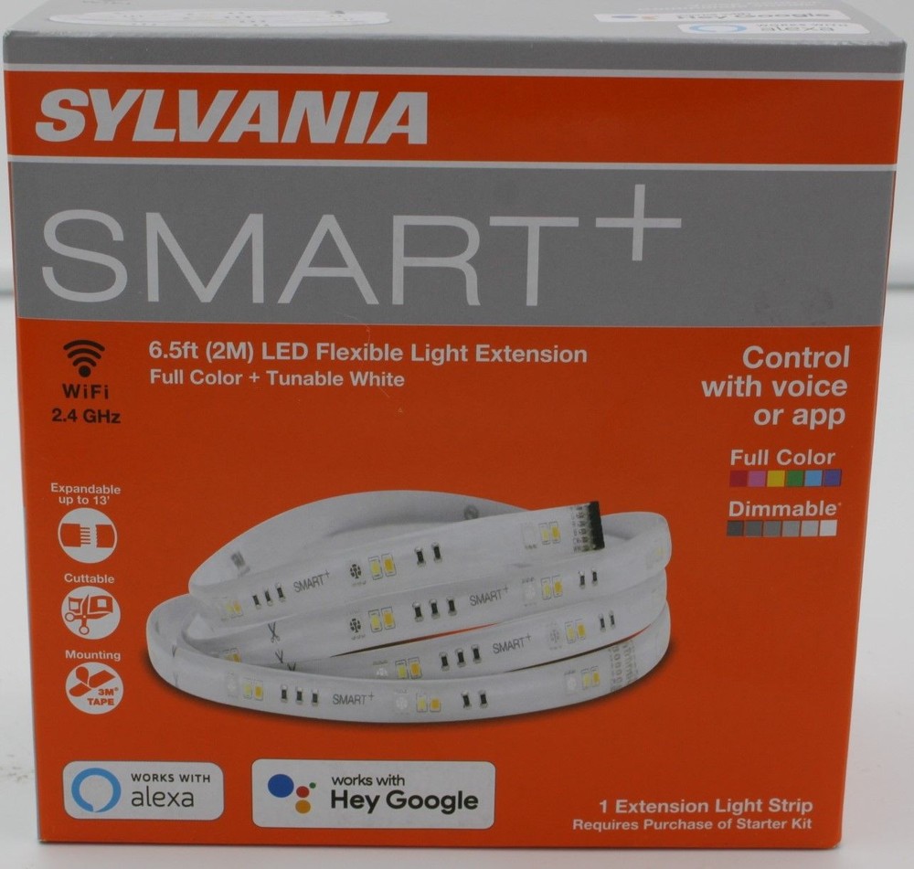 SYLVANIA SMART+ 6.5ft (2M) LED Extension Tape WiFi Multicolor RGB Clear White