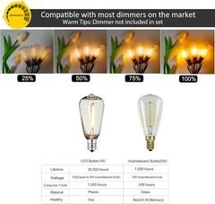 100Ft LED String Lights with 50pcs Shatterproof Bulbs for Outdoor Patio, Garden