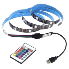 5V LED Strip Light 5050RGB Bar TV Back Lighting Kitchen Room 24key Remote Lights