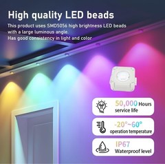 100FT Permanent Outdoor Lights 60LEDs RGB LED Eave Light With APP Remote Control