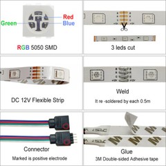 DC12V 5m-100m WiFi/IR LED Strip Light RGB SMD 2835 5050 RGBW/WW Control&Adapter
