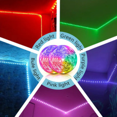 100Ft LED Strip Lights, with 44 Keys Remote Control, Dimmable RGB Color Changing