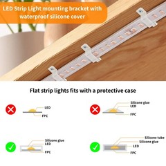 Mounting Clips Hardware Kit for LED Strip Lights 30x Clips & Zipties, 60x Screws