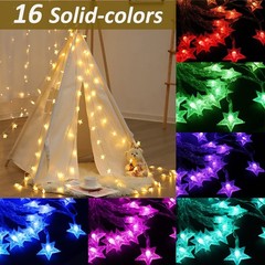 40Ft 120LED Color Changing Star String Lights with Remote for Bedroom Kids Room