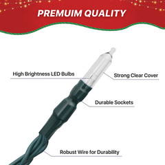 Plug In 100 LED String Lights Outdoor Use Weatherproof 8 Mode Party Fairy Light