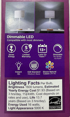 2x2pack Philips 100W Dimable LED A19 BULB, 16w DAYLIGHT 1600 Lumens