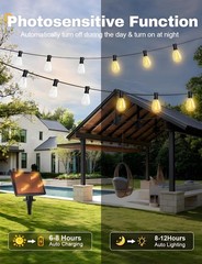 100FT Solar String Lights S14 Shatterproof Waterproof for Patio Garden Outdoor