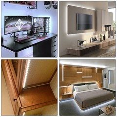 16.4FT Daylight White LED Strip Light with USB Plug+Battery Box Operated, 6000K
