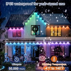 BRIGHTEVER PERMANENT OUTDOOR LIGHTS, 105FT SMART RGBIC OUTDOOR CHRISTMAS –